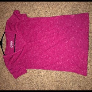 Burgundy V-Neck Relaxed Everyday Tee